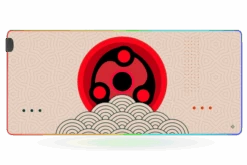 Deskmat Mousepad QwertyKey Sharingan Eye RGB Software 4mm Stitched Edges(Deskmat Mousepad Qwertykey Rgb Eye 4mm Margini Cusute)