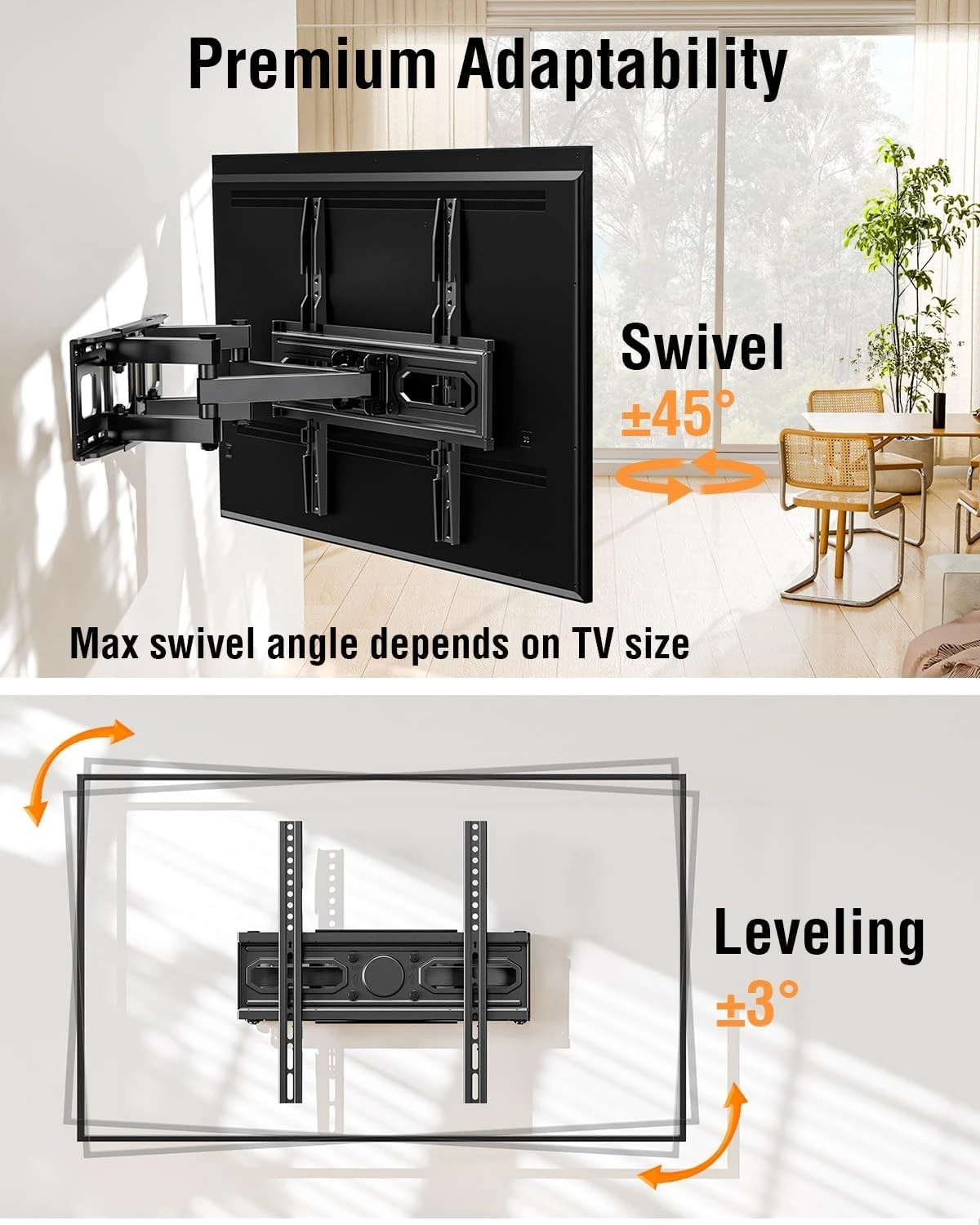 View Free Full Motion TV Wall Mount For 26''-65'' TVs VF0010 8 View Free Full Motion TV Wall Mount For 26''-65'' TVs VF0010 - Image 6